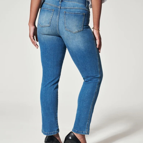 SPANX Straight Leg Jean Vintage Indigo Size Large Tall - Picture 4 of 8